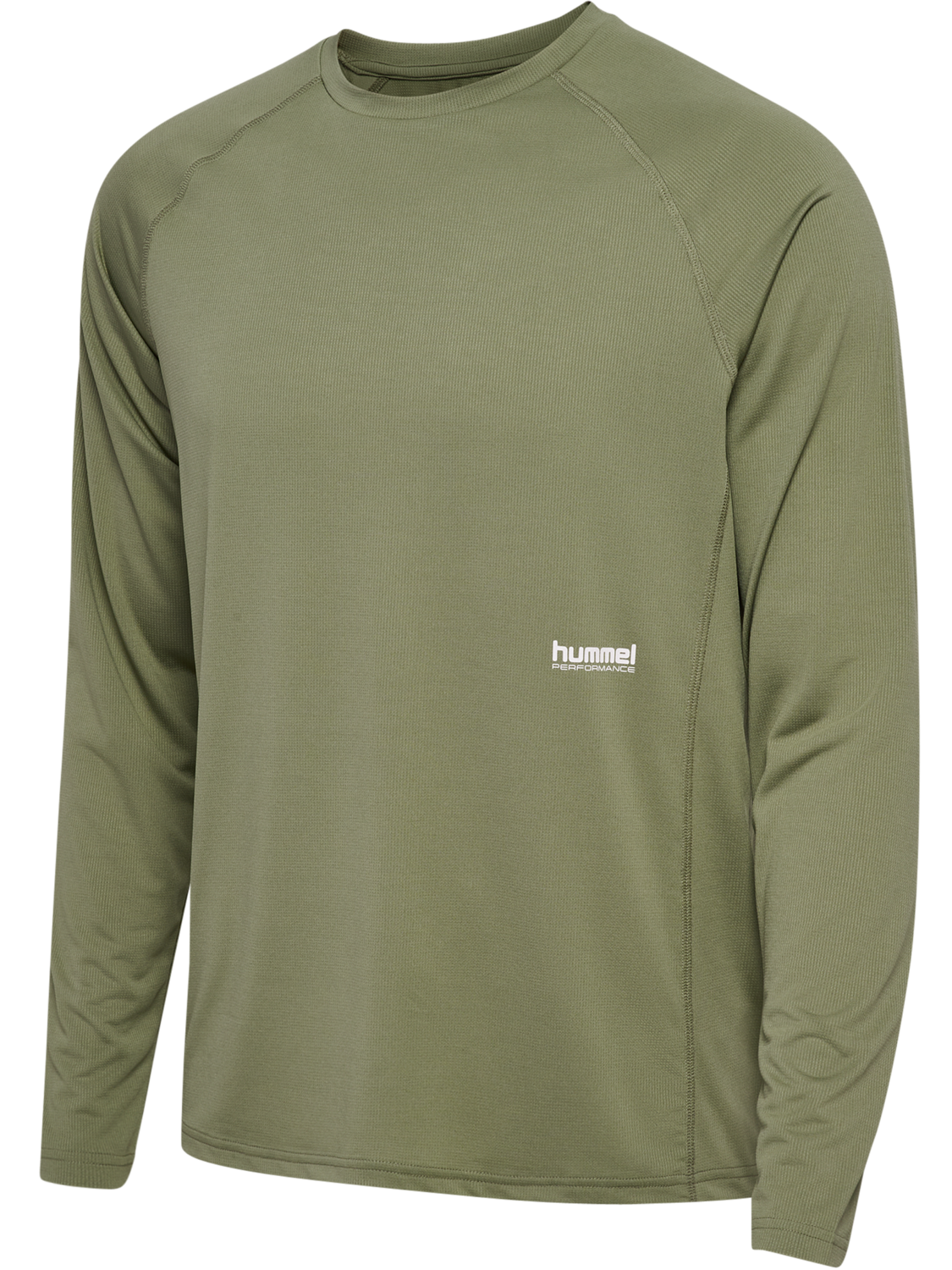 hmlPULSE WORKOUT T-SHIRT L/S, DEEP LICHEN GREEN, packshot