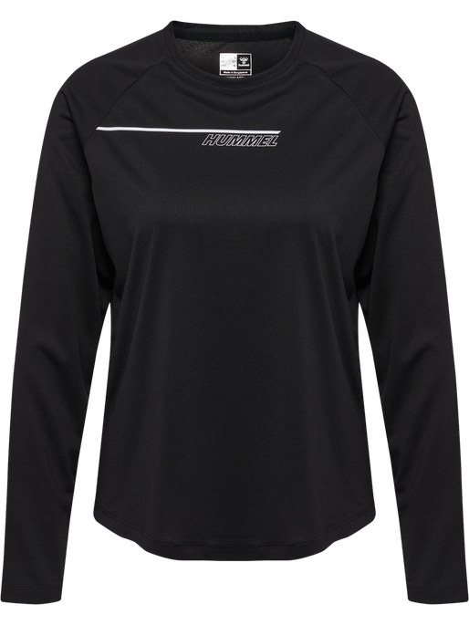 hmlCOURT LIGHT WEIGHT T-SHIRT L/S W, BLACK, packshot