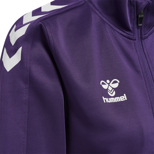 hmlCORE XK POLY ZIP SWEAT WOMAN, ACAI/WHITE, packshot