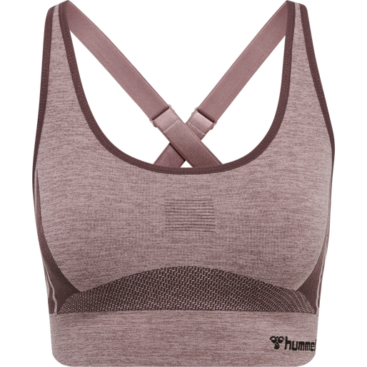 hmlCLEA SEAMLESS  SPORTS TOP, FUDGE/WOODROSE MELANGE, packshot