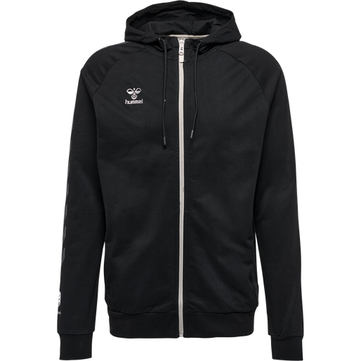 hmlMOVE GRID COTTON ZIP HOODIE WOMA, BLACK, packshot