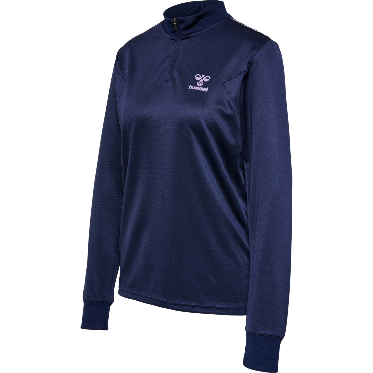 hmlSTALTIC POLY HALF ZIP L/S WOMAN, MARINE/PAISLEY PURPLE, packshot