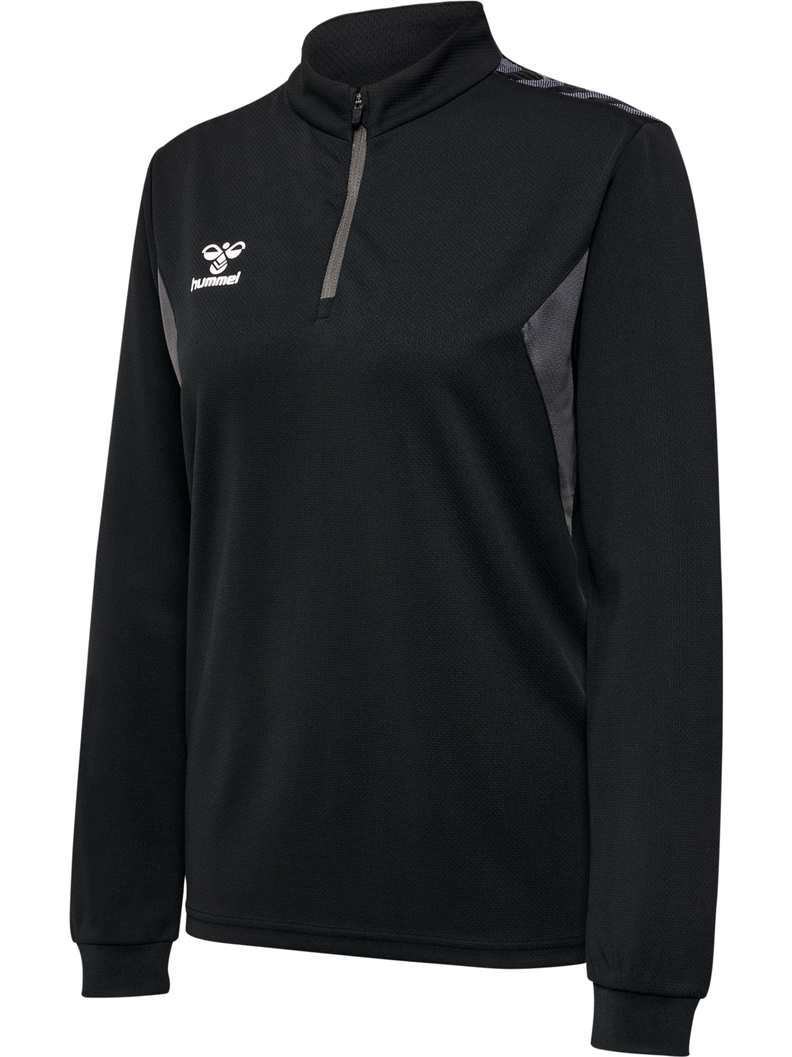 hmlAUTHENTIC HALF ZIP SWEAT WOMAN, BLACK, packshot