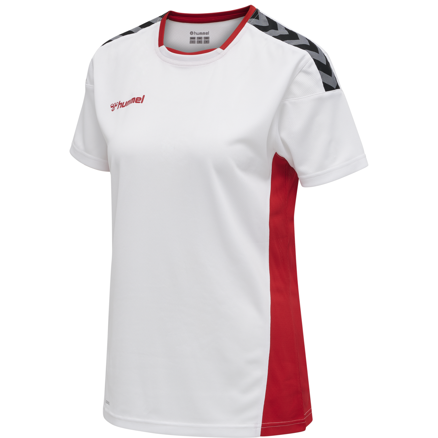hmlAUTHENTIC POLY JERSEY WOMAN S/S, WHITE/TRUE RED, packshot