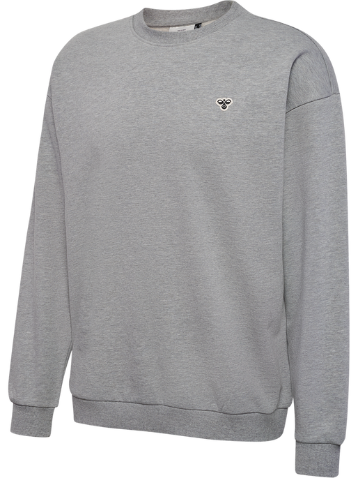hmlLOOSE CREWNECK BEE, GREY MELANGE, packshot