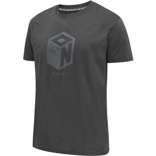 hmlPRO GRID COTTON T-SHIRT S/S, FORGED IRON, packshot