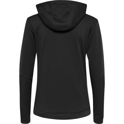 hmlAUTHENTIC POLY ZIP HOODIE WOMAN, BLACK/WHITE, packshot