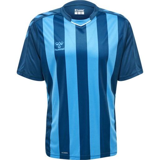 hmlCORE XK STRIPED JERSEY S/S, BLUE CORAL/BLUE DANUBE hmlCORE XK STRIPED JERSEY S/S, BLUE CORAL/BLUE DANUBE, packshot