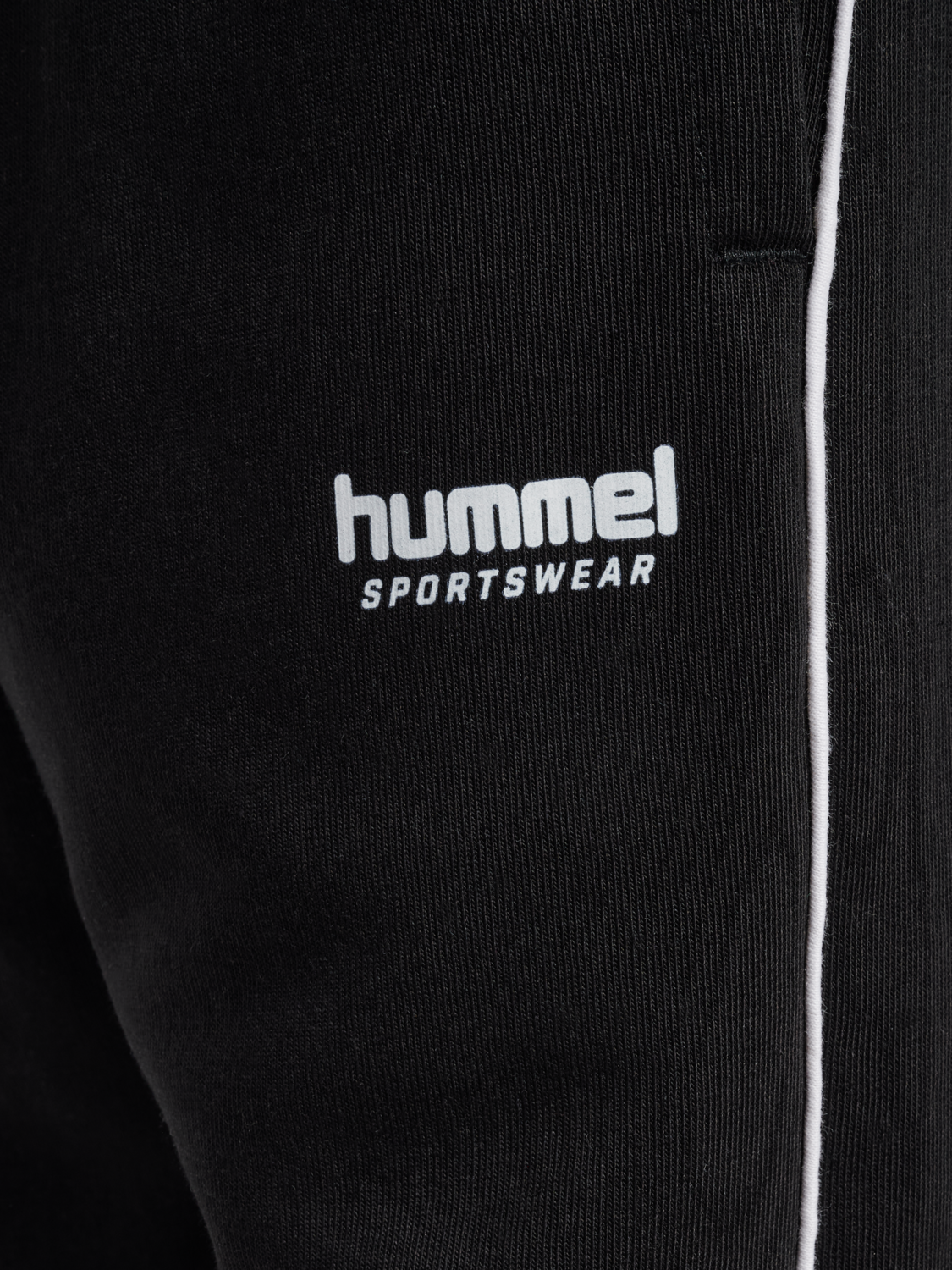 hmlJR LOOSE SWEATPANT PIPING, BLACK, packshot