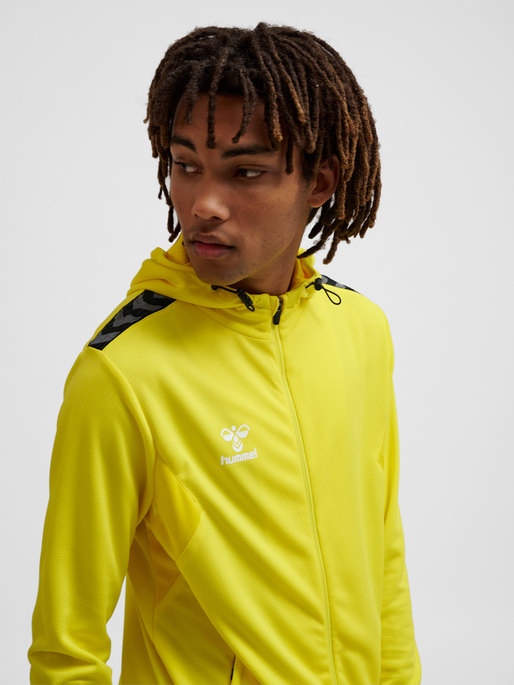 hmlAUTHENTIC PL ZIP HOODIE, BLAZING YELLOW, model