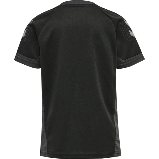 hmlLEAD S/S POLY JERSEY KIDS, BLACK, packshot