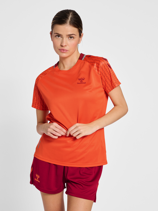 hmlONGRID POLY JERSEY S/S WO, NASTURTIUM, model