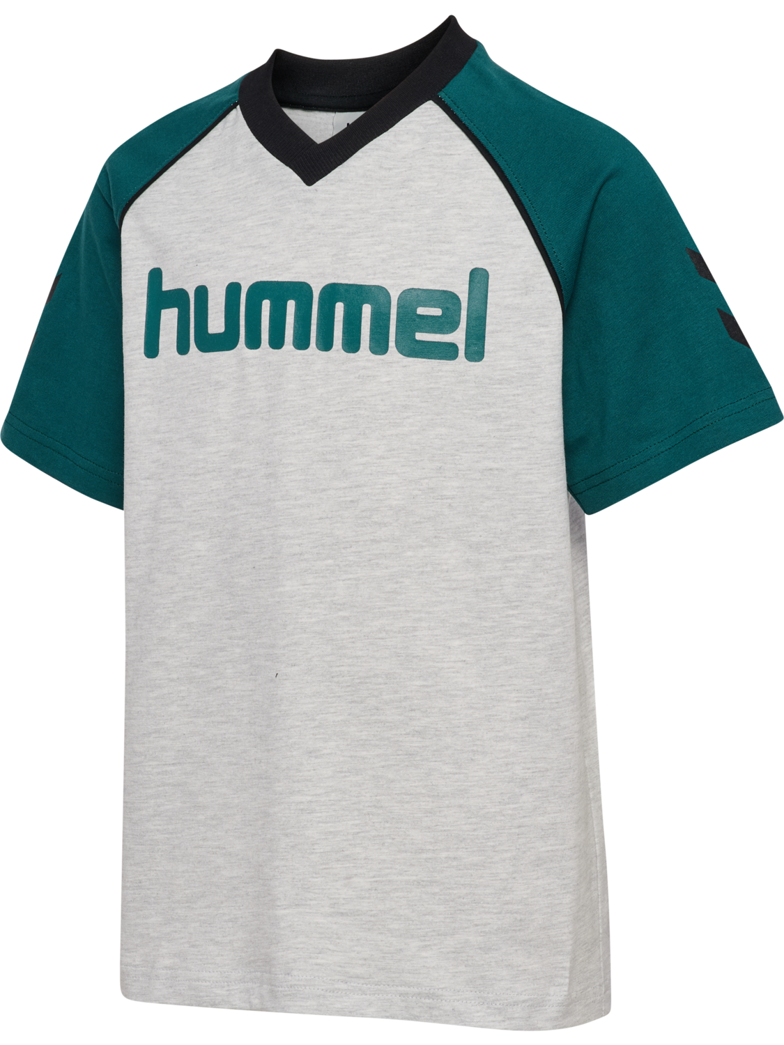hmlJR REG V-NECK T-SHIRT SS, LIGHT GREY MELANGE, packshot