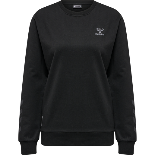 hmlOFFGRID COTTON SWEATSHIRT WO, JET BLACK/FORGED IRON, packshot