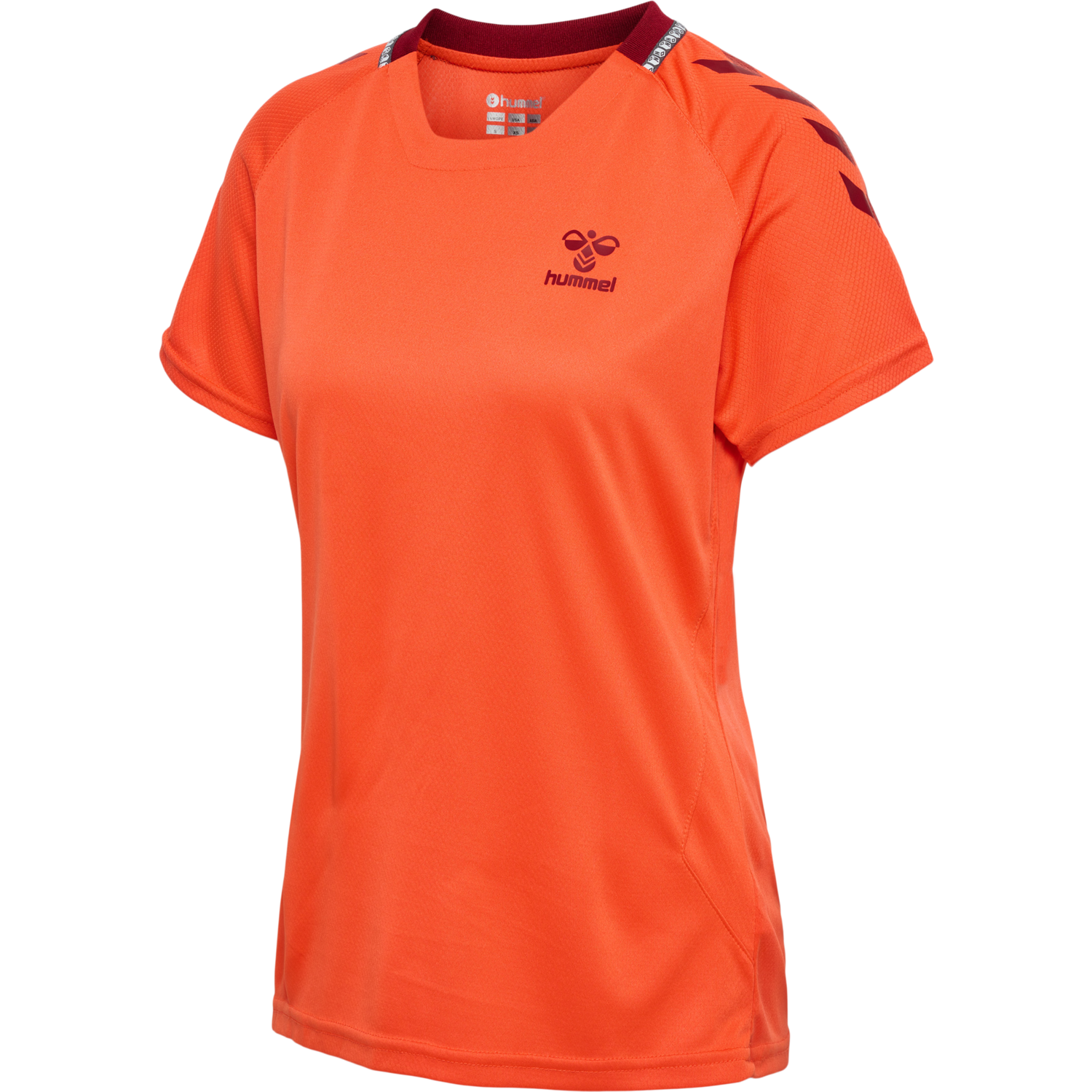 hmlONGRID POLY JERSEY S/S WO, NASTURTIUM/RHUBARB, packshot