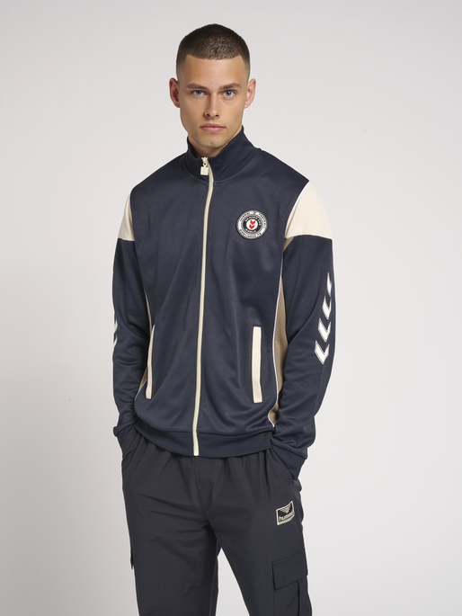 hmlNICHLAS ZIP JACKET, DARK NAVY, model