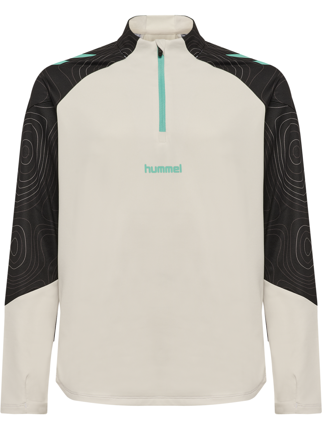 hmlBLAZE 2.0 TRAINING HALF ZIP KIDS, VAPOROUS GRAY/POOL BLUE, packshot