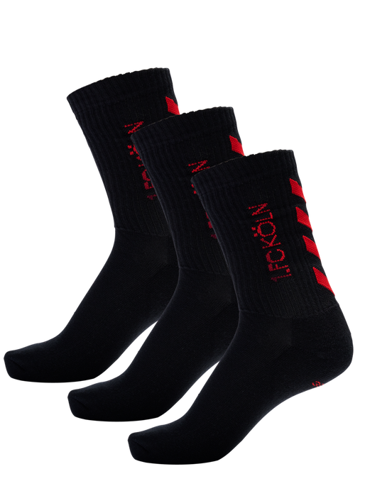 1FCK FUNDAMENTAL SOCKS 3-PACK, BLACK/RED, packshot