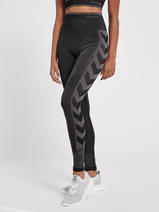 hmlMT ENERGY SEAMLESS HW TIGHTS, BLACK/ASPHALT MELANGE, model