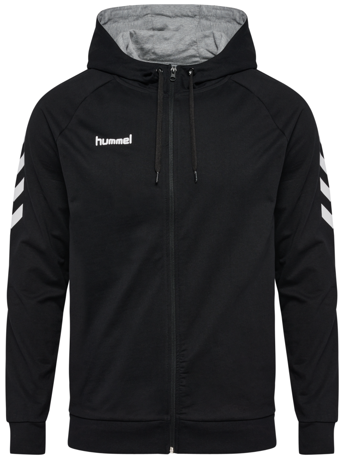 hummel GO COTTON ZIP HOODIE - BLACK