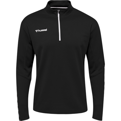 hmlAUTHENTIC HALF ZIP SWEATSHIRT, BLACK, packshot