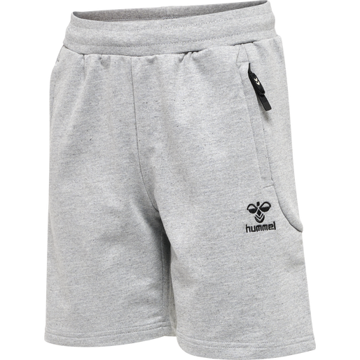 hmlMOVE GRID COTTON SHORTS KIDS, GREY MELANGE, packshot