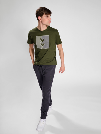 hmlACTIVE STRIPE CO TEE S/S, OLIVE NIGHT, model
