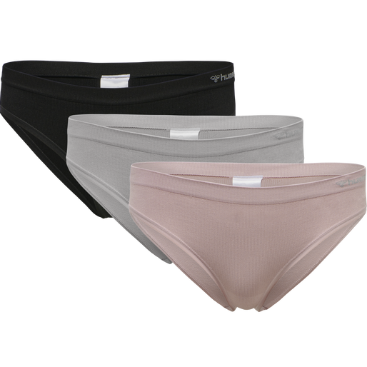 hmlJUNO 3 PACK SEAMLESS HIPSTER, ASH ROSE/BLACK/PALOMA, packshot
