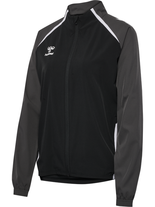 hmlLEAD 2.0  WOVEN JACKET WOMAN, BLACK/ASPHALT, packshot