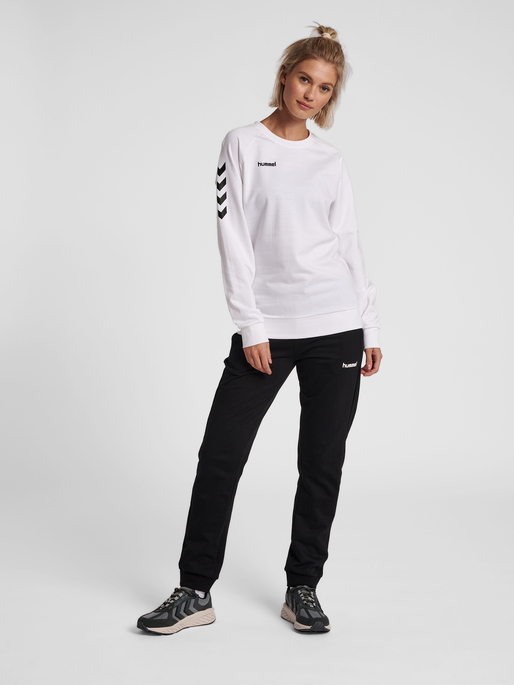 HMLGO COTTON SWEATSHIRT WOMAN, WHITE, model