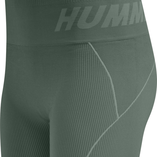 hmlTE CHRISTEL SEAMLESS MW TIGHTS, LILY PAD/ LAUREL WREATH MELANGE, packshot