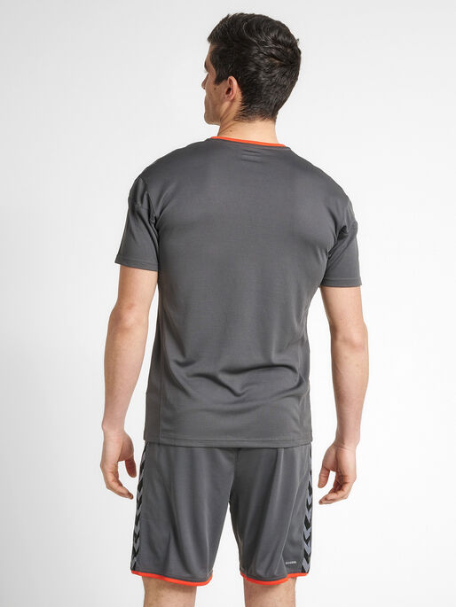 hmlAUTHENTIC POLY JERSEY S/S, ASPHALT, model