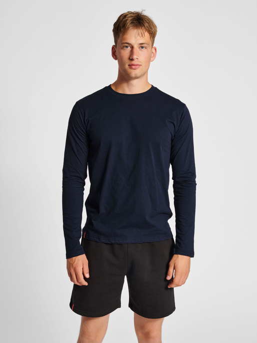 hummel RED BASIC T-SHIRT L/S - MARINE