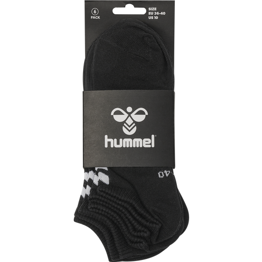 hmlCHEVRON 6-PACK ANKLE SOCKS, BLACK/BLACK, packshot