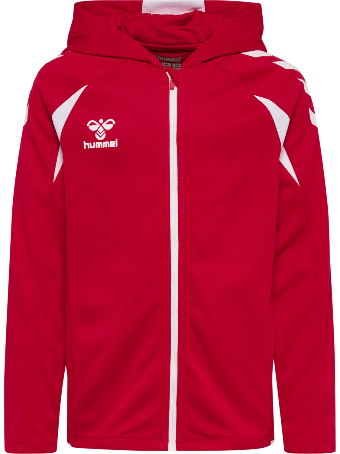 hmlCORE 2.0 ZIP HOODIE KIDS, TRUE RED/WHITE, packshot