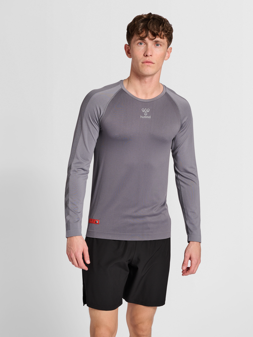 hummel PRO GRID SEAMLESS L/S - FORGED IRON | hummel.net