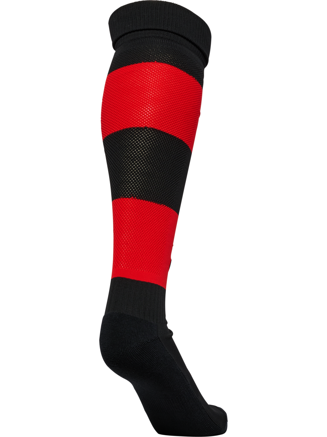 hmlESSENTIAL STRIPE FOOTBALL SOCKS, BLACK/TRUE RED, packshot
