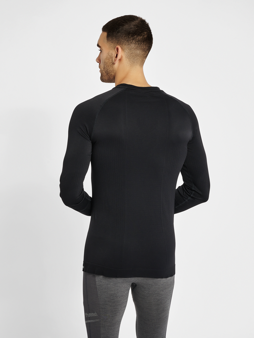 hummel STROKE SEAMLESS T-SHIRT L/S - BLACK