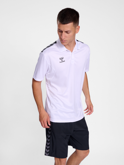 hmlAUTHENTIC FUNCTIONAL POLO, WHITE, model