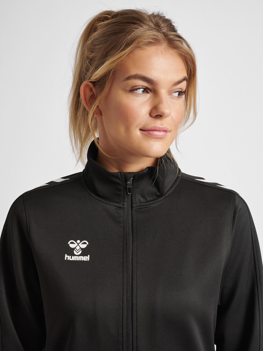hmlCORE XK POLY ZIP SWEAT WOMAN, BLACK, model