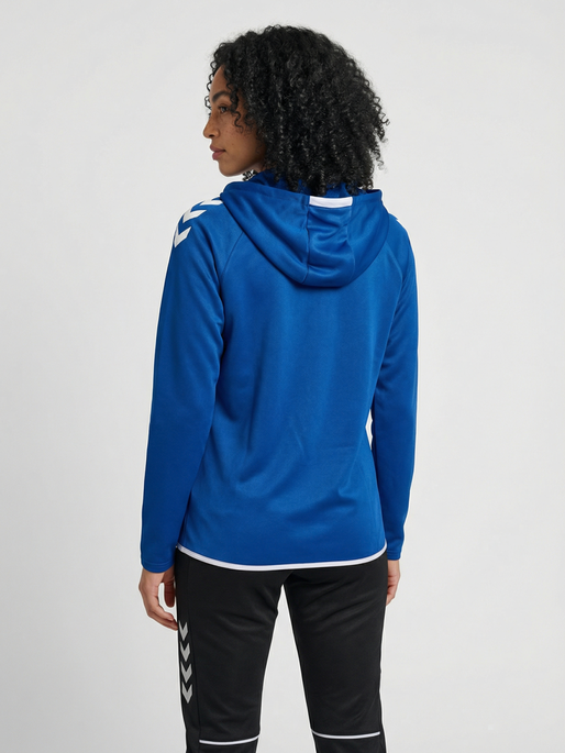hmlCORE 2.0 ZIP HOODIE WOMAN, TRUE BLUE/WHITE, model