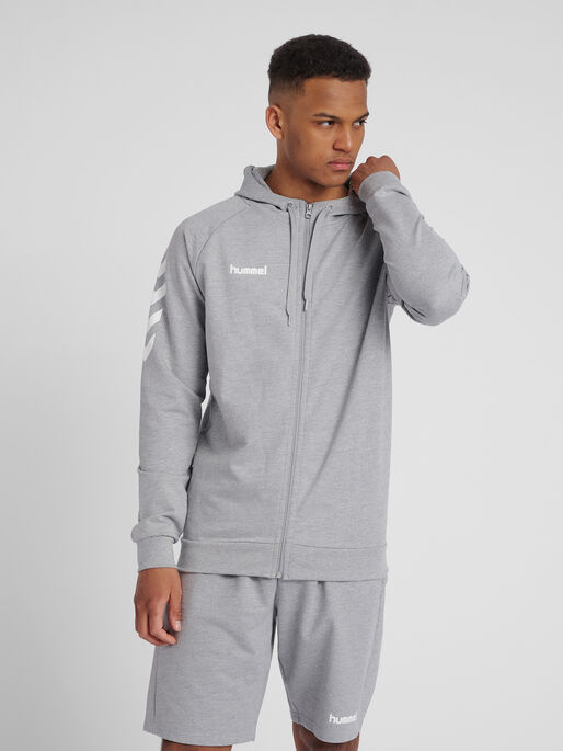 GO COTTON ZIP HOODIE GREY MELANGE |