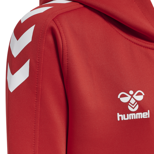 hmlCORE XK POLY ZIP HOOD SWEAT KIDS, TRUE RED, packshot