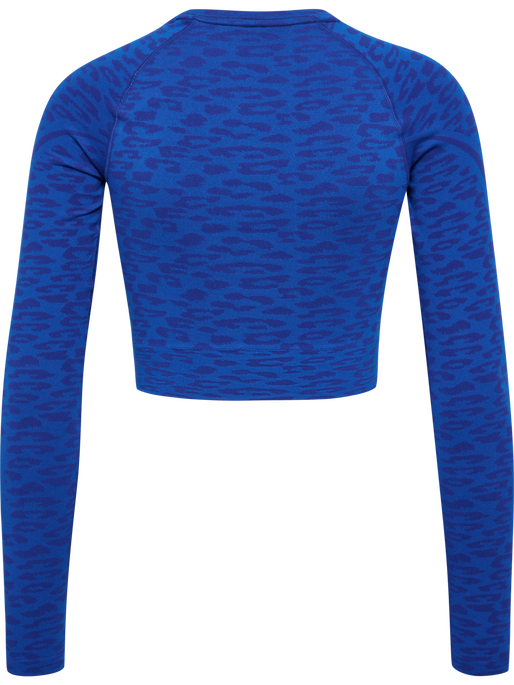 hmlMT LEO SEAMLESS CROP T-SHIRT L/S, OLYMPIAN BLUE/SODALITE BLUE ME hmlMT LEO SEAMLESS CROP T-SHIRT L/S, OLYMPIAN BLUE/SODALITE BLUE ME, packshot