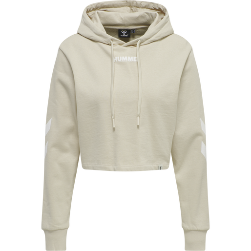 hmlLEGACY WOMAN CROPPED HOODIE, PUMICE STONE, packshot
