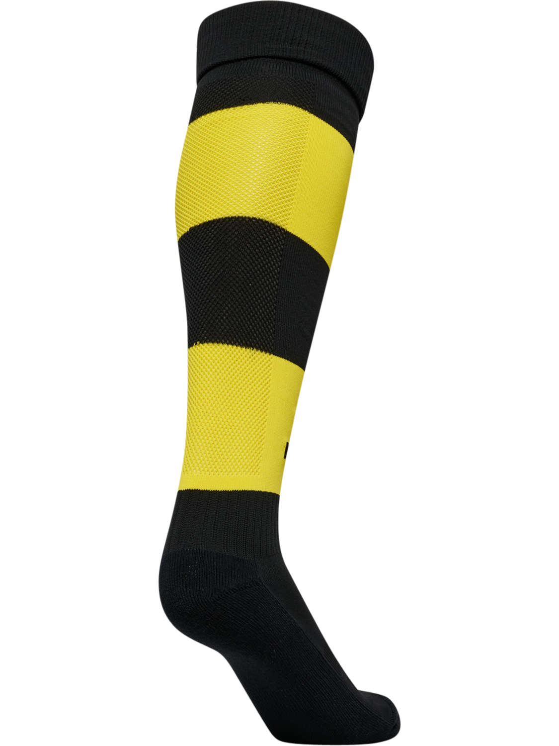 hmlESSENTIAL STRIPE FOOTBALL SOCKS, BLACK/BLAZING YELLOW, packshot