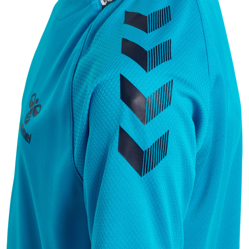 hmlONGRID POLY JERSEY S/S KIDS, ATOMIC BLUE/MARINE, packshot