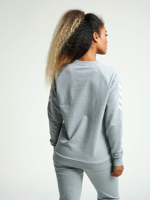 HMLGO COTTON SWEATSHIRT WOMAN, GREY MELANGE, model