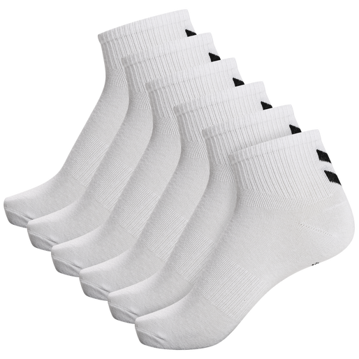 hmlCHEVRON 6-PACK  MID CUT SOCKS, WHITE/WHITE, packshot