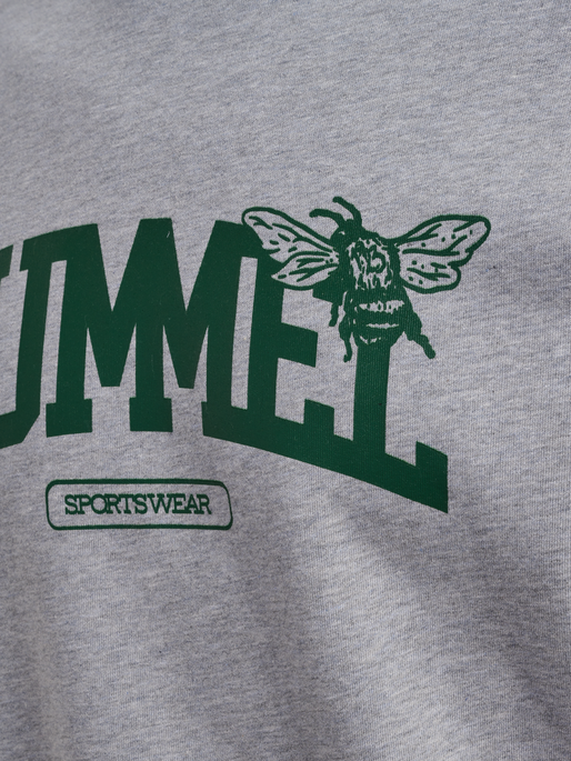 hmlLOOSE CREWNECK UNIVERSITY BEE, GREY MELANGE, packshot